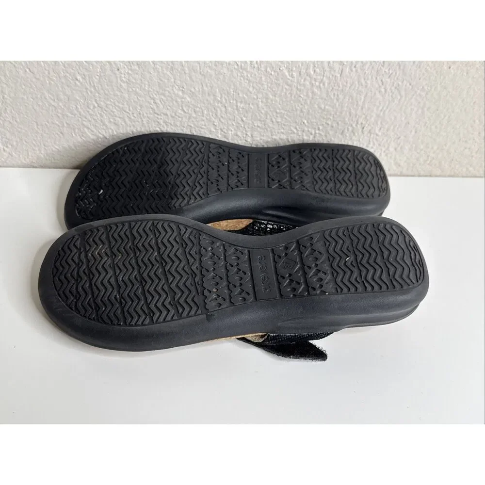 Revere Napoli Sandals Flip Flops Black Lizard Embossed Leather Shoes 37 6